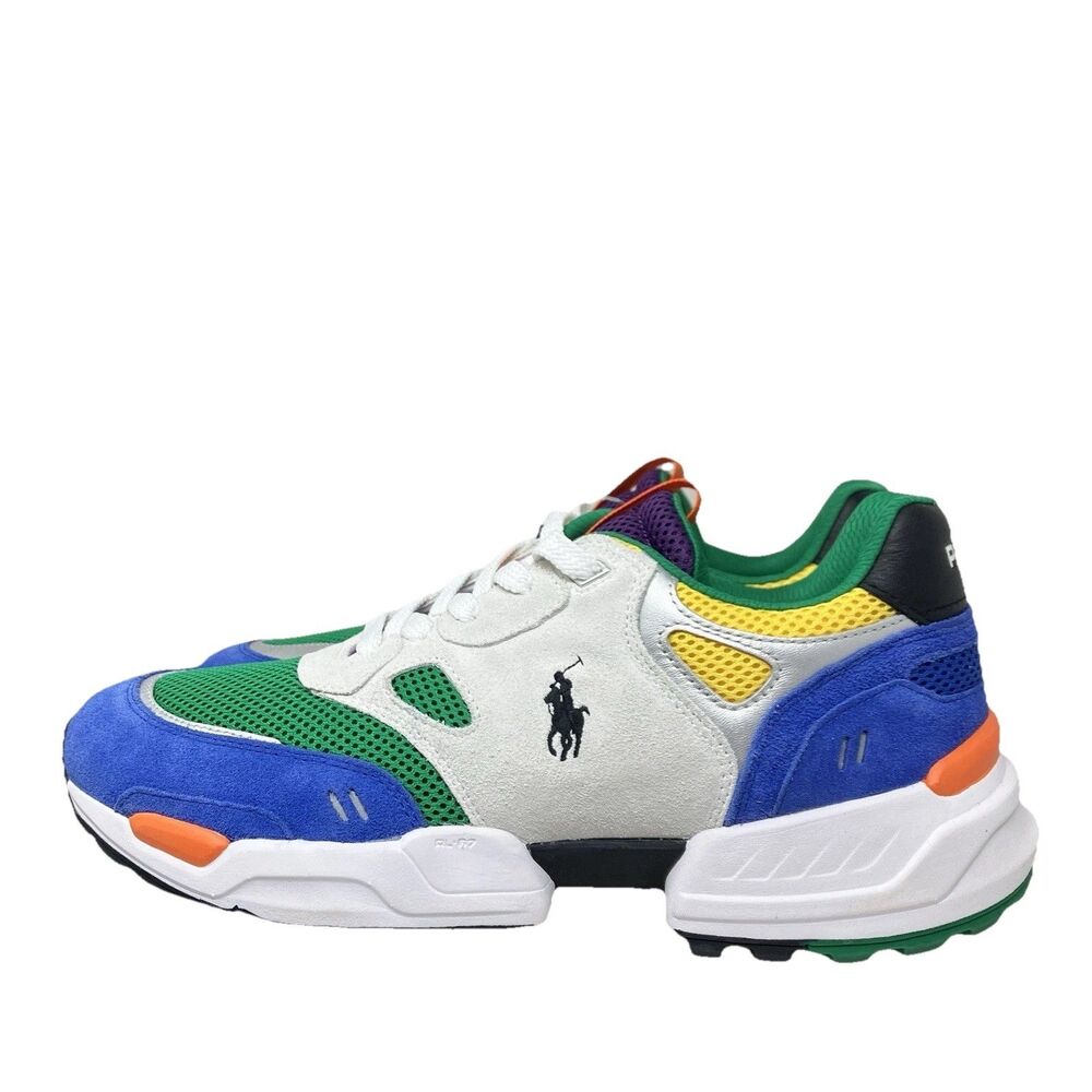 Polo Ralph Lauren Sneakers Womens 12.5 Colorblock Suede Leather Lifestyle Jogger - Picture 5 of 10